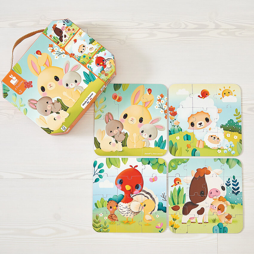JANOD PROGRESSIVE FARM PUZZLE 4 IN 1