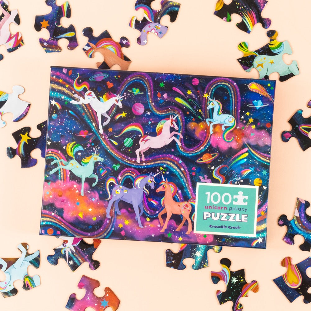 CROCODILE CREEK HOLOGRAPHIC PUZZLE UNICORN GALAXY 100 PIECE