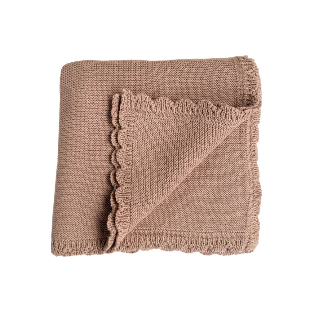 LITTLE AND FERN TEDDY HEIRLOOM KNIT BLANKET