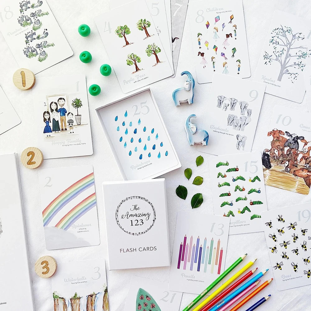 ADORED ILLUSTRATIONS THE AMAZING 123 FLASH CARDS