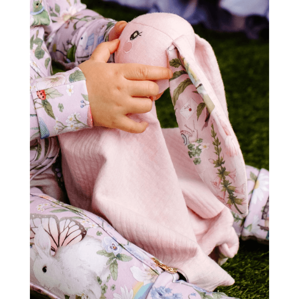 FLEUR HARRIS BLISSFUL BUNNY COMFORTER PINK LAVENDER