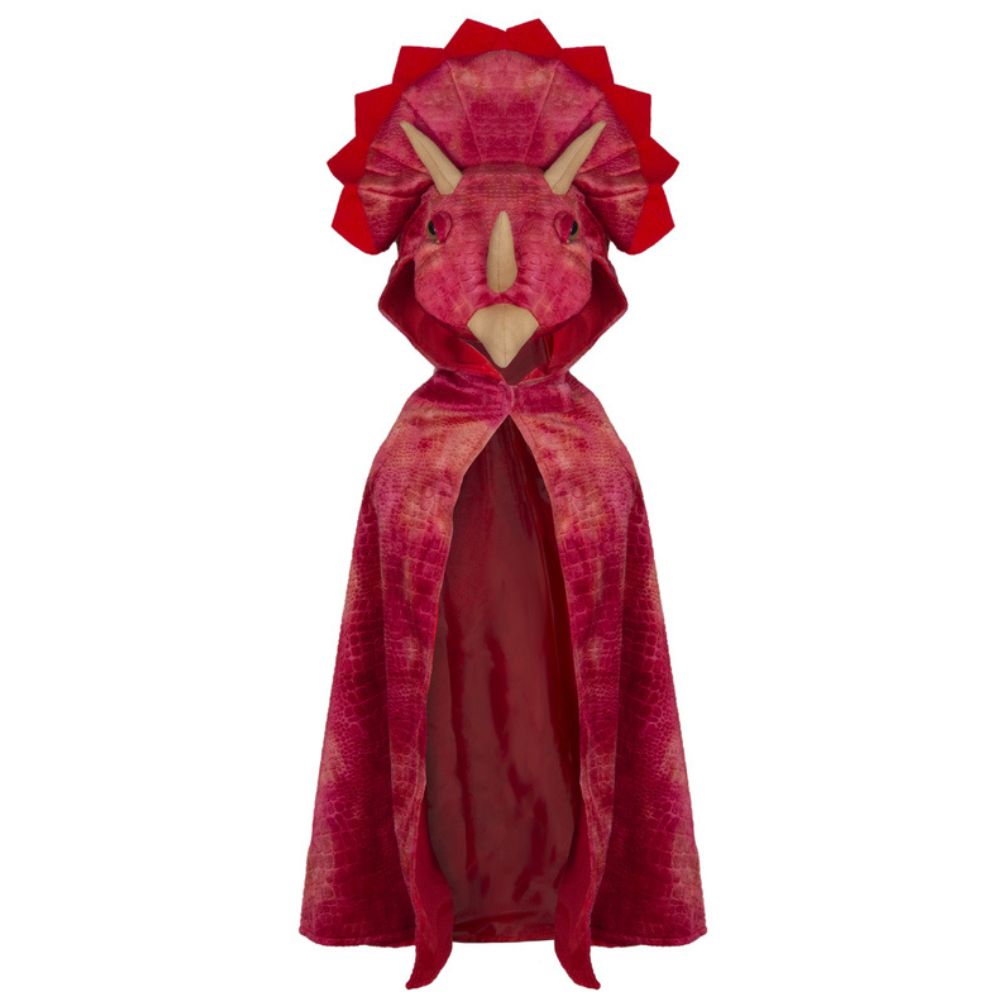 GREAT PRETENDER TRICERATOPS RED HOODED CAPE SIZE 4-5