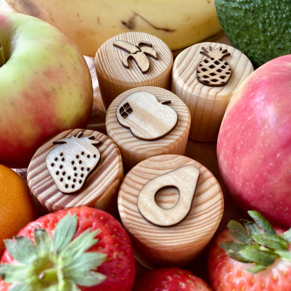 BEADIEBUG WOODEN FRUIT STAMPS