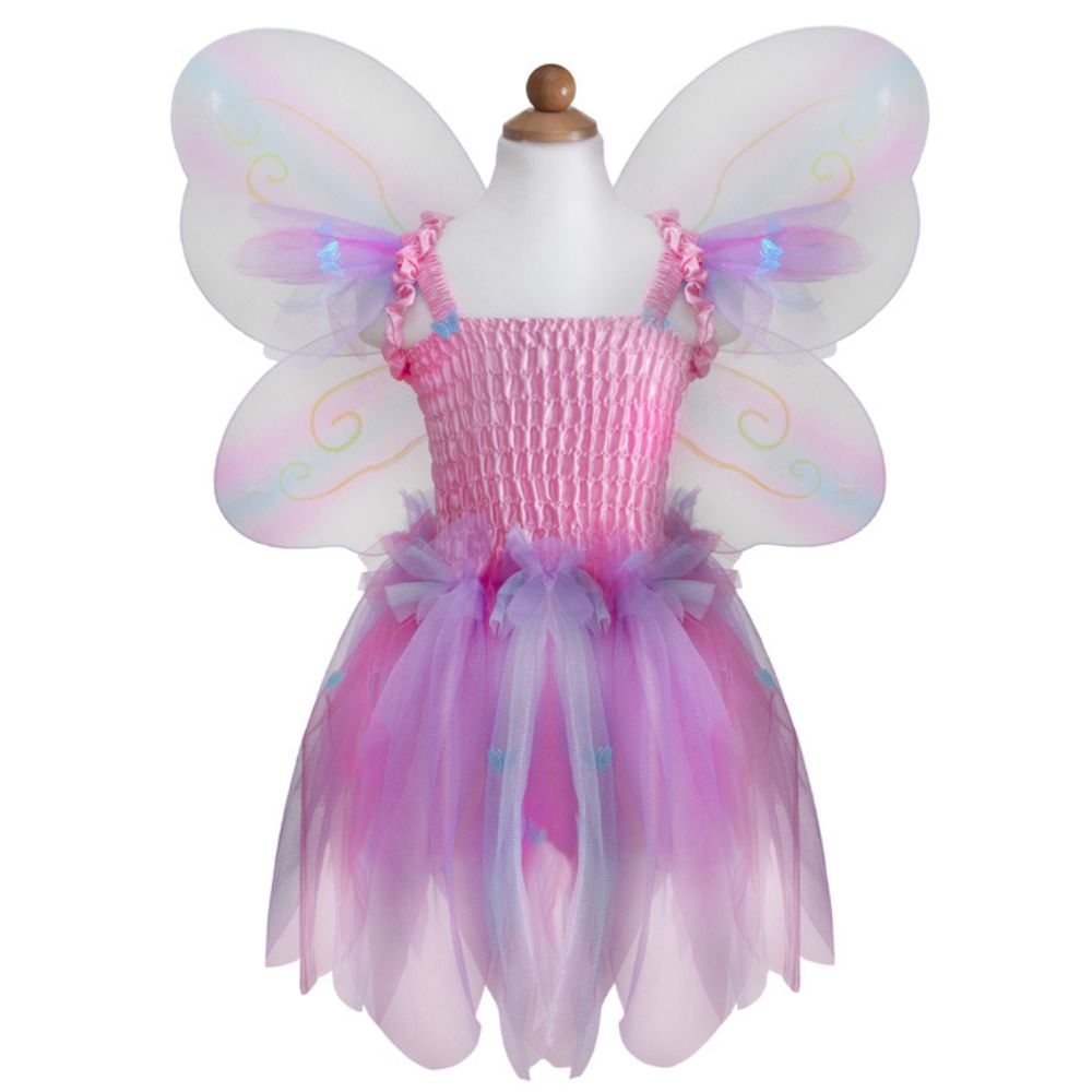 GREAT PRETENDER PINK BUTTERFLY DRESS & WINGS WITH WAND SIZE 5-6