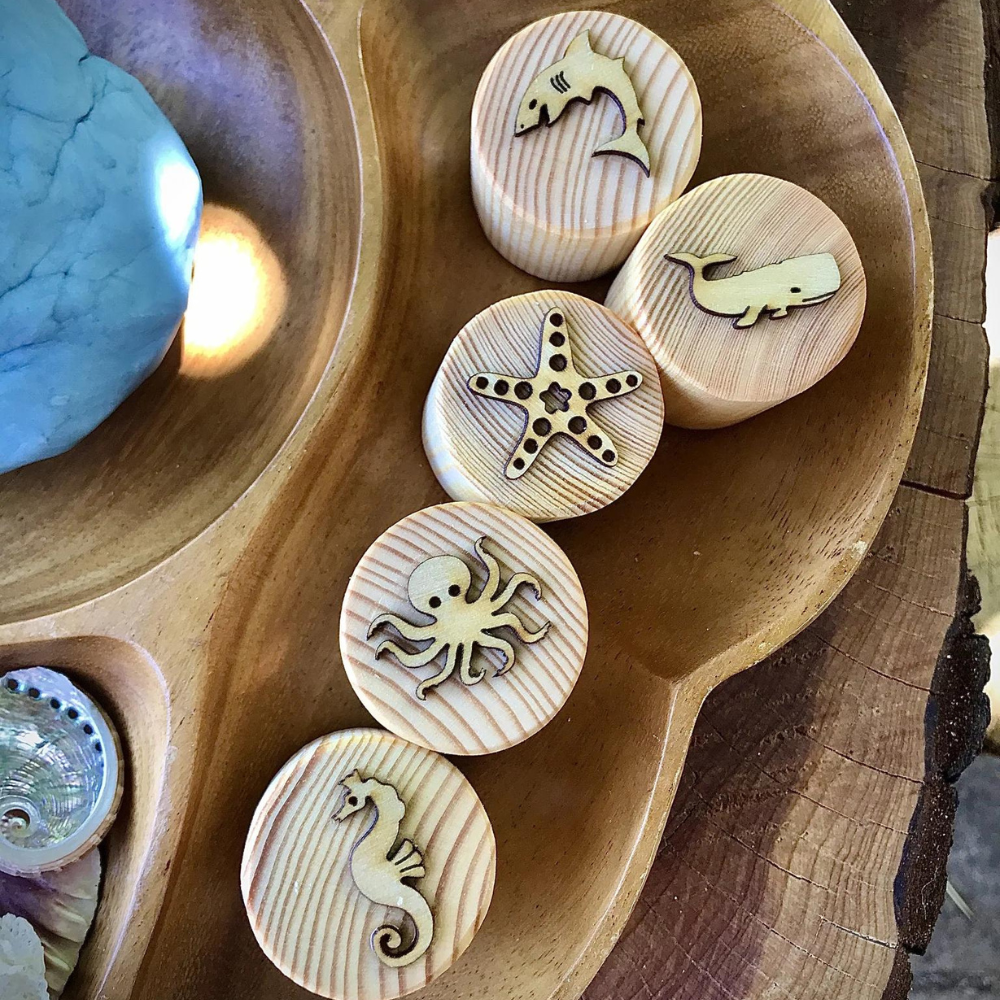 BEADIEBUG WOODEN SEA CREATURE STAMPS