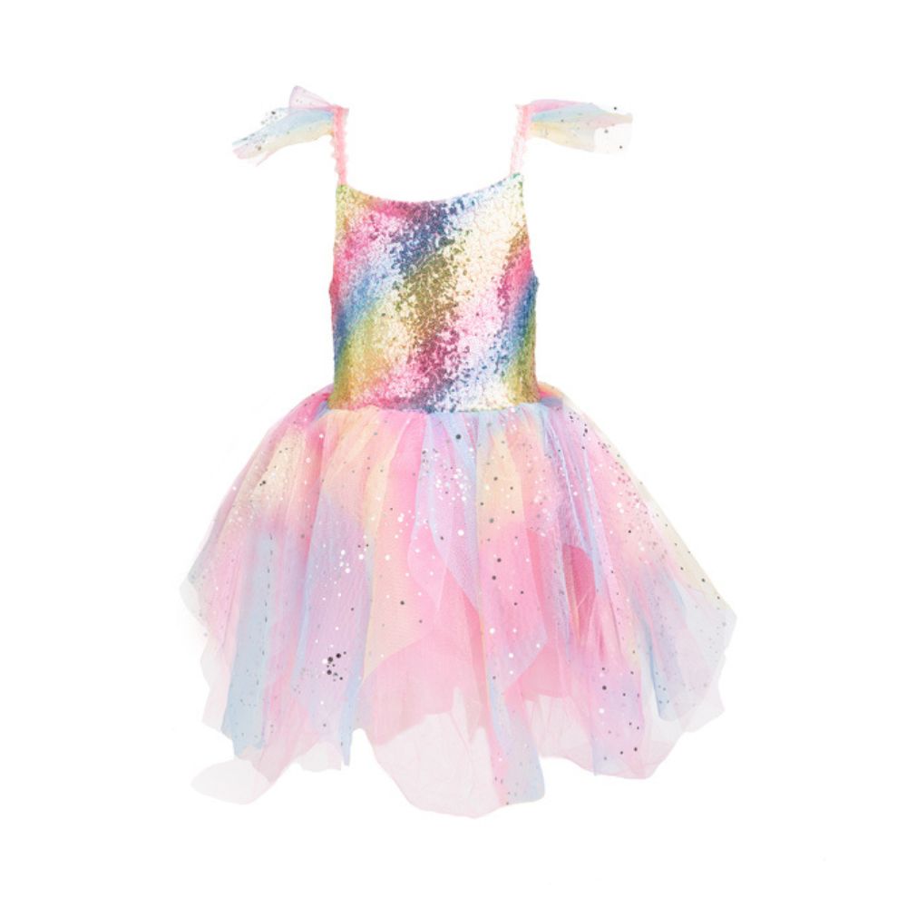 GREAT PRETENDER RAINBOW FAIRY DRESS WITH WINGS SIZE 5-6