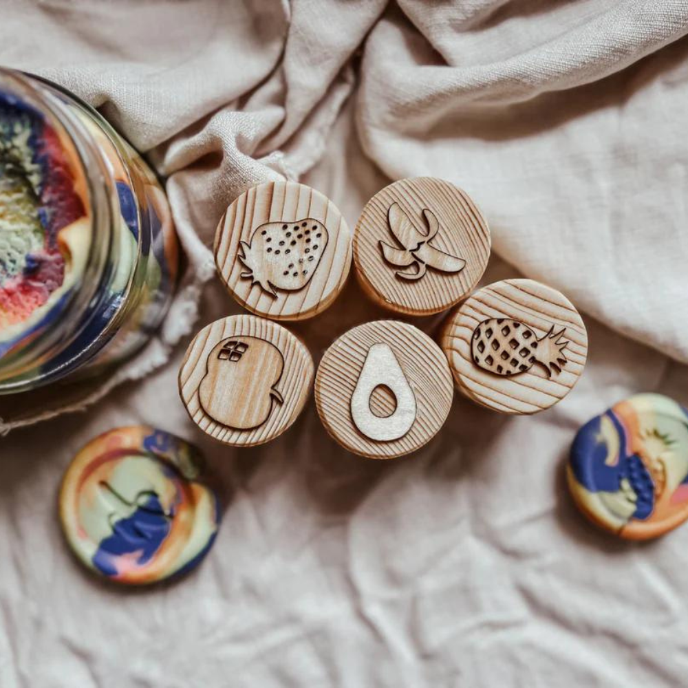 BEADIEBUG WOODEN FRUIT STAMPS