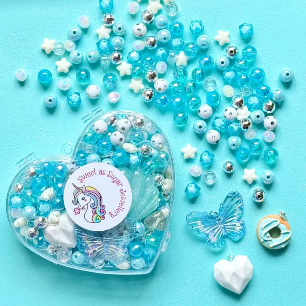 SWEET AS SUGAR TIFFANY TEAL HEART BEAD KIT