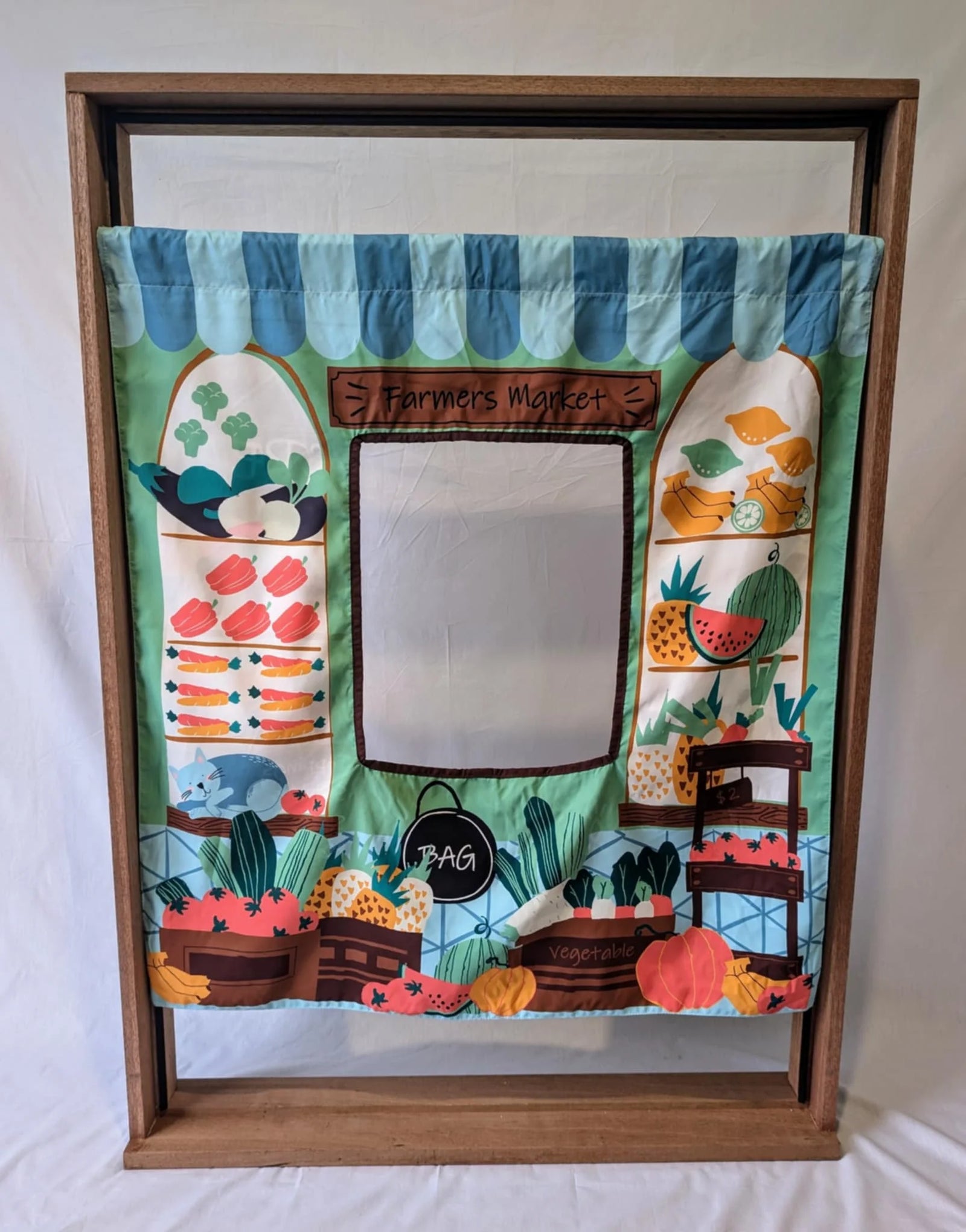 THE COZY CUBE PLAY PANELS REVERSIBLE ICE CREAM SHOP AND FARMERS MARKET
