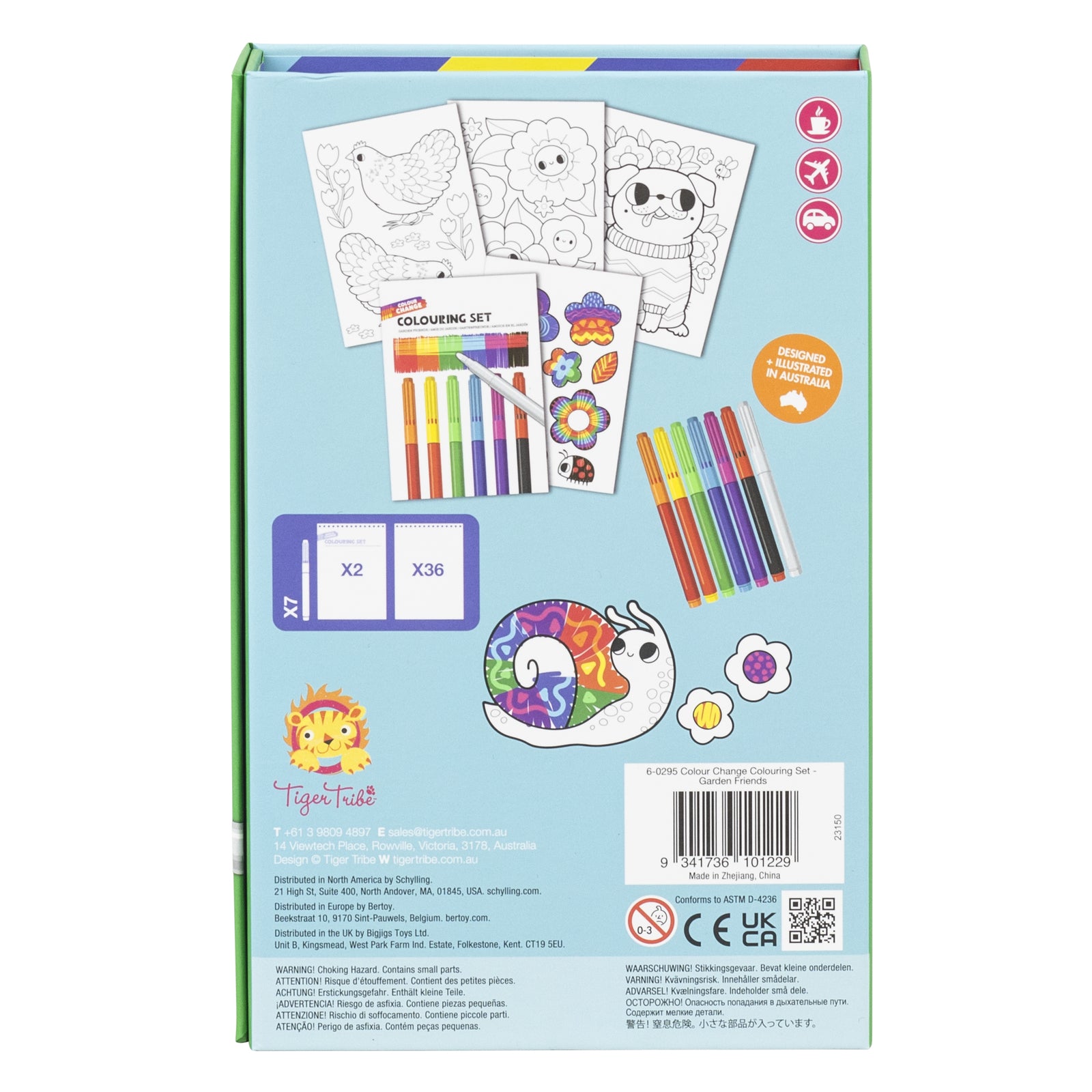 TIGER TRIBE COLOURING SET COLOUR CHANGE GARDEN FRIENDS