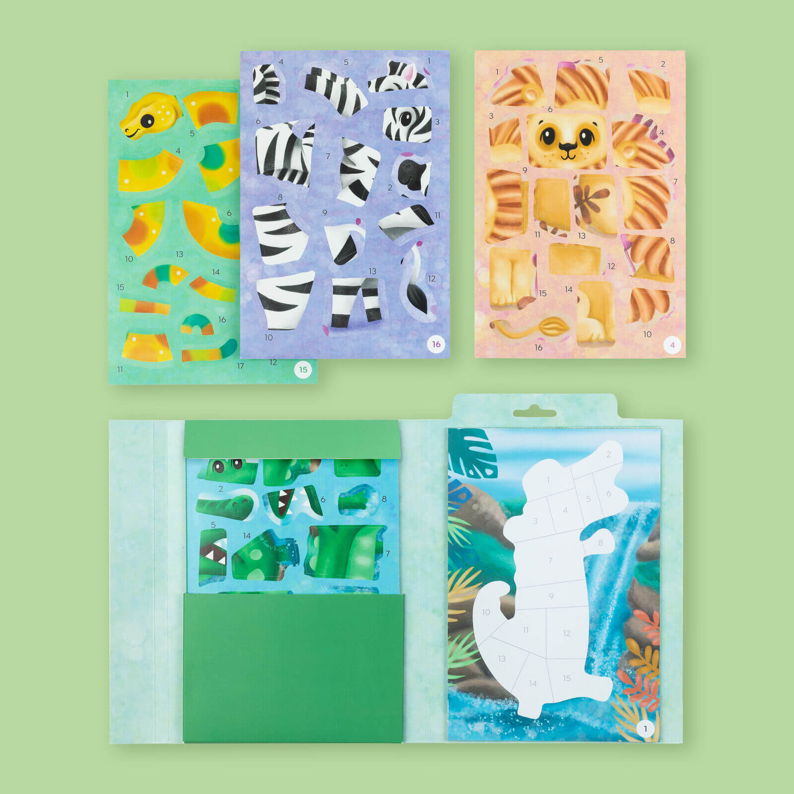 TIGER TRIBE ANIMALS STICKER BY NUMBERS