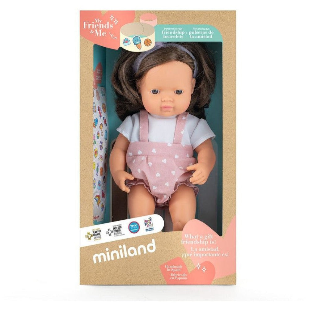 MINILAND MY FRIEND AND ME BROWN HAIR GIRL 38CM