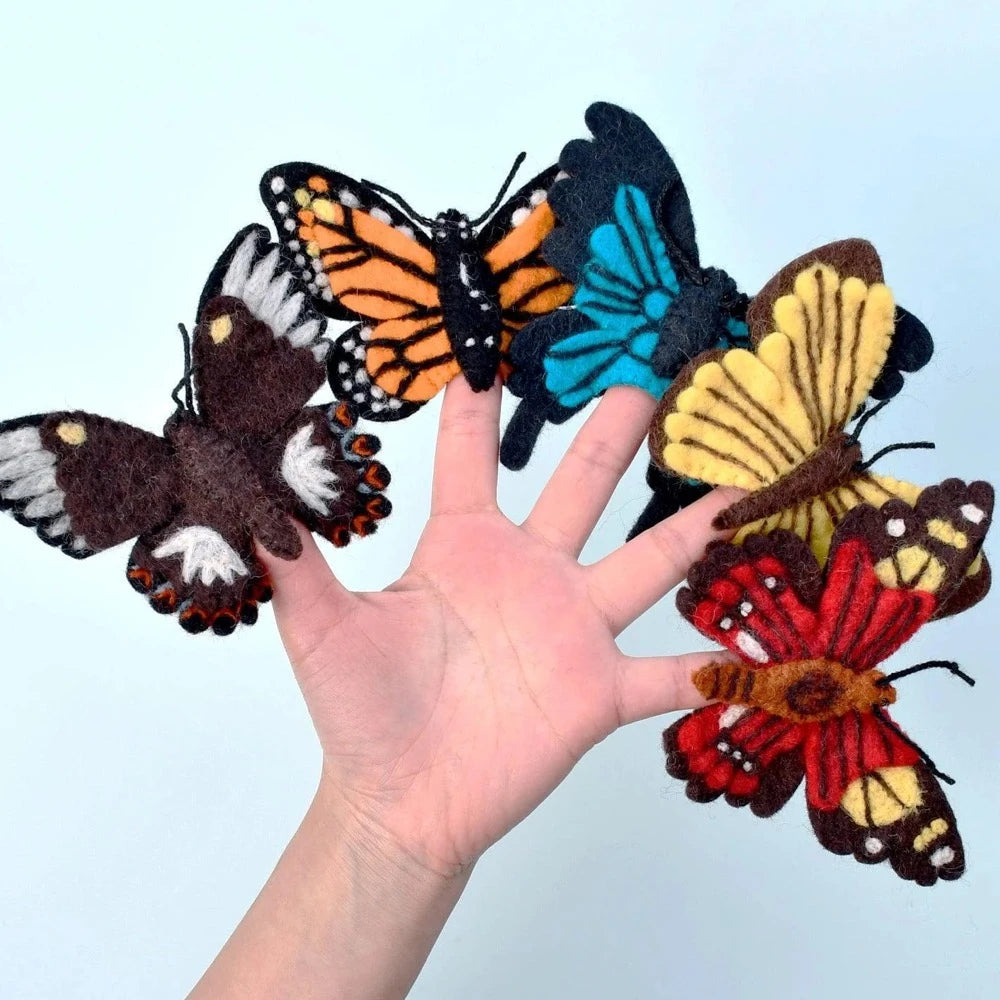 TARA TREASURES FELT FINGER PUPPETS SET BUTTERFLY