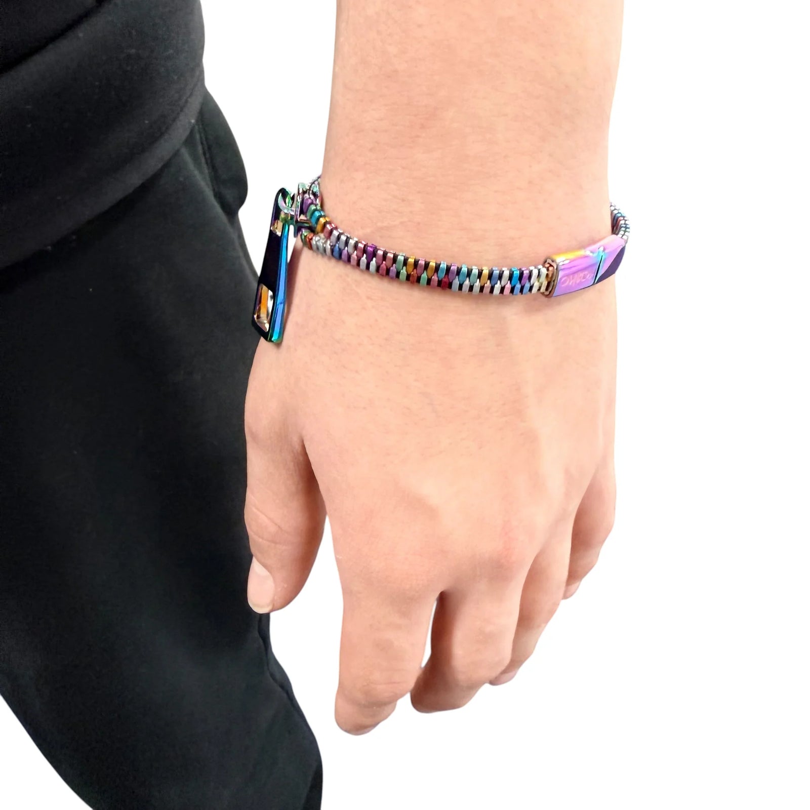 KAIKO METAL ZIPPER BRACELET OIL SLICK SMALL