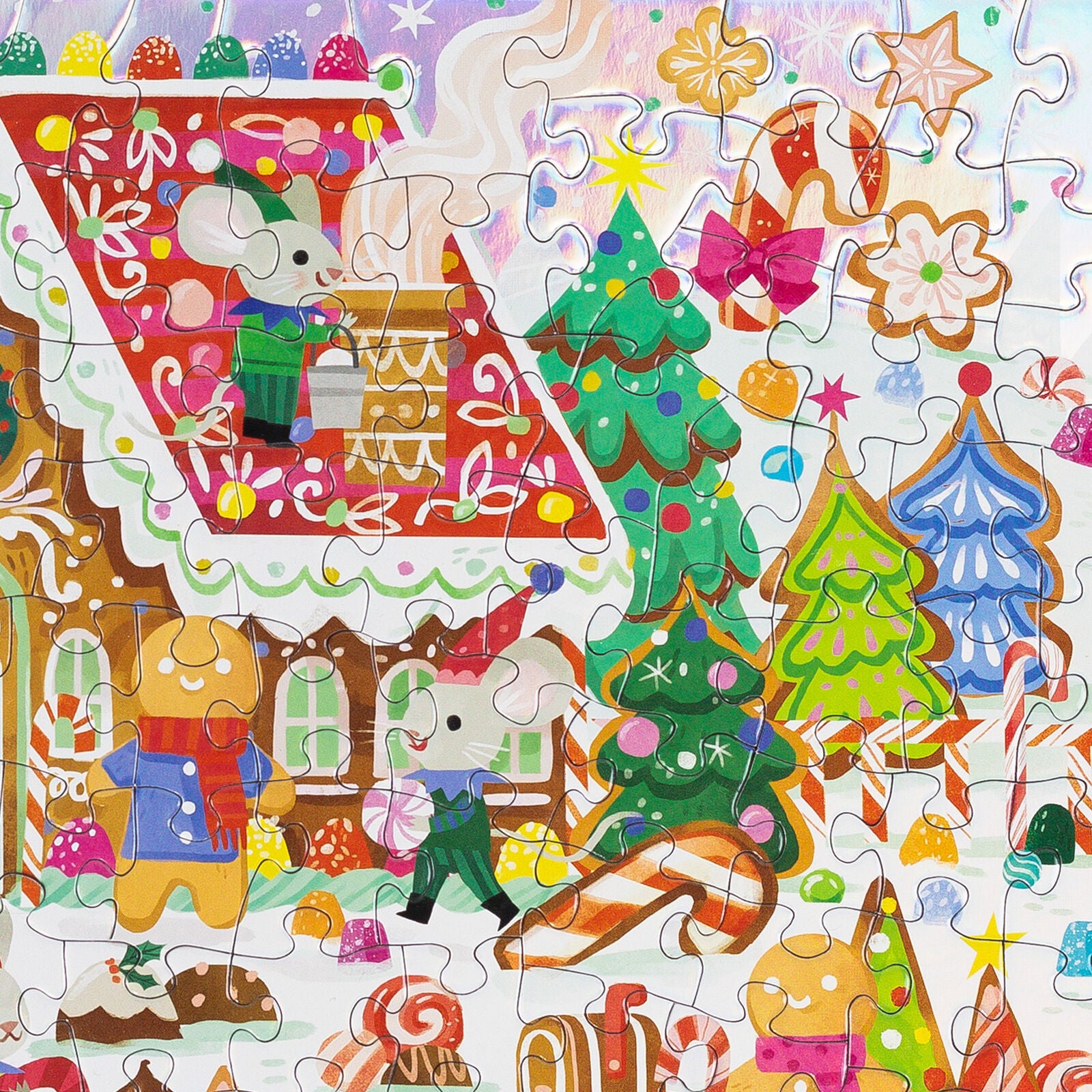 CROCODILE CREEK HOLOGRAPHIC 100PC GINGERBREAD HOUSE PUZZLE