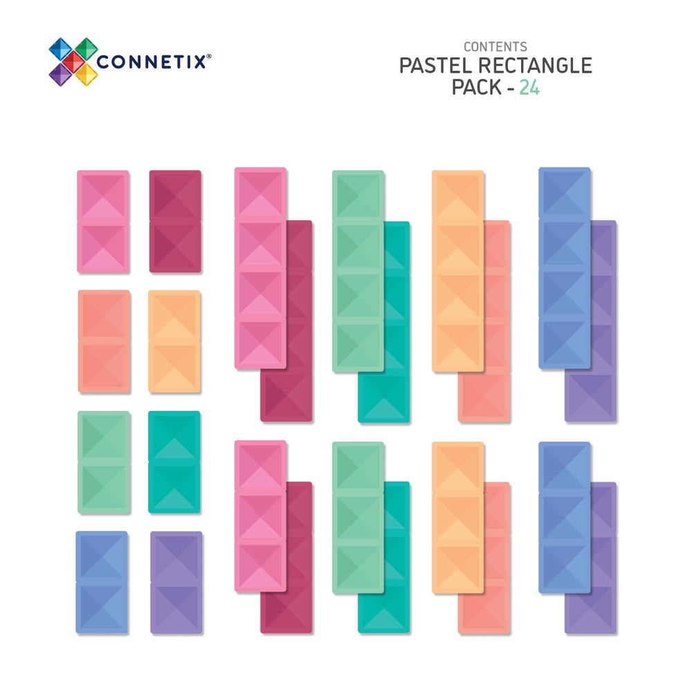CONNETIX 24 PIECE PASTEL RECTANGLE PACK