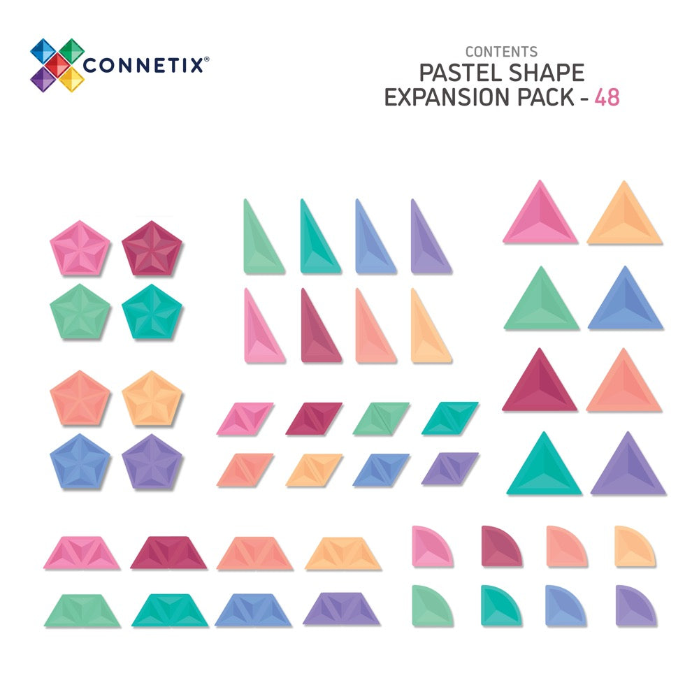 CONNETIX 48 PIECE PASTEL SHAPE EXPANSION PACK