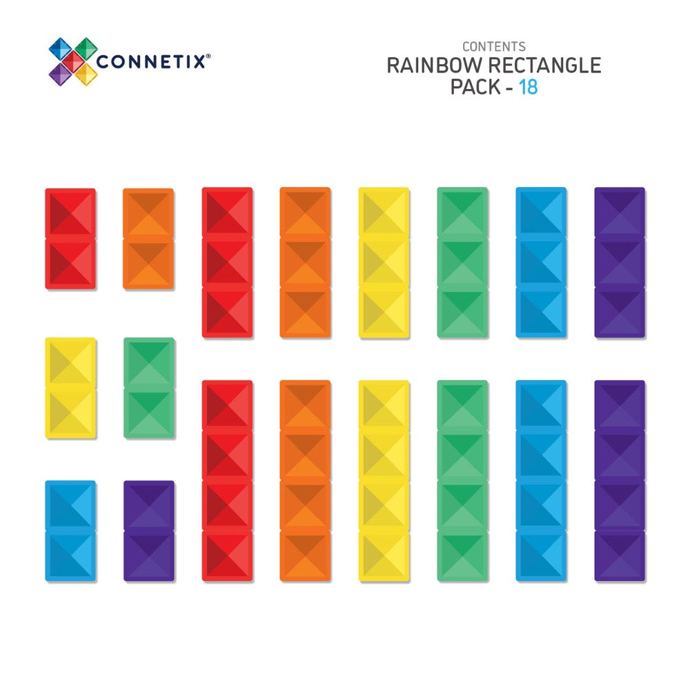 CONNETIX 18 PIECE RAINBOW RECTANGLE PACK