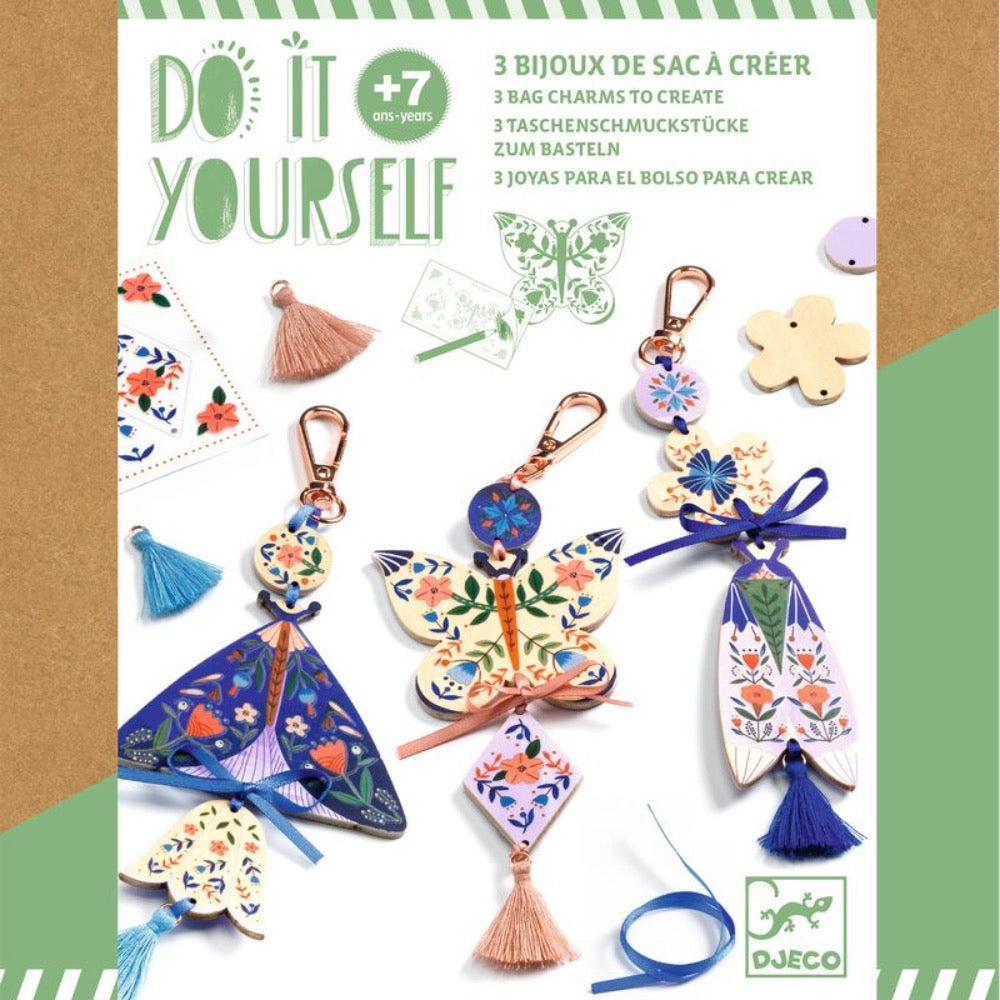 DJECO DO IT YOURSELF BUTTERFLIES BAG CHARMS