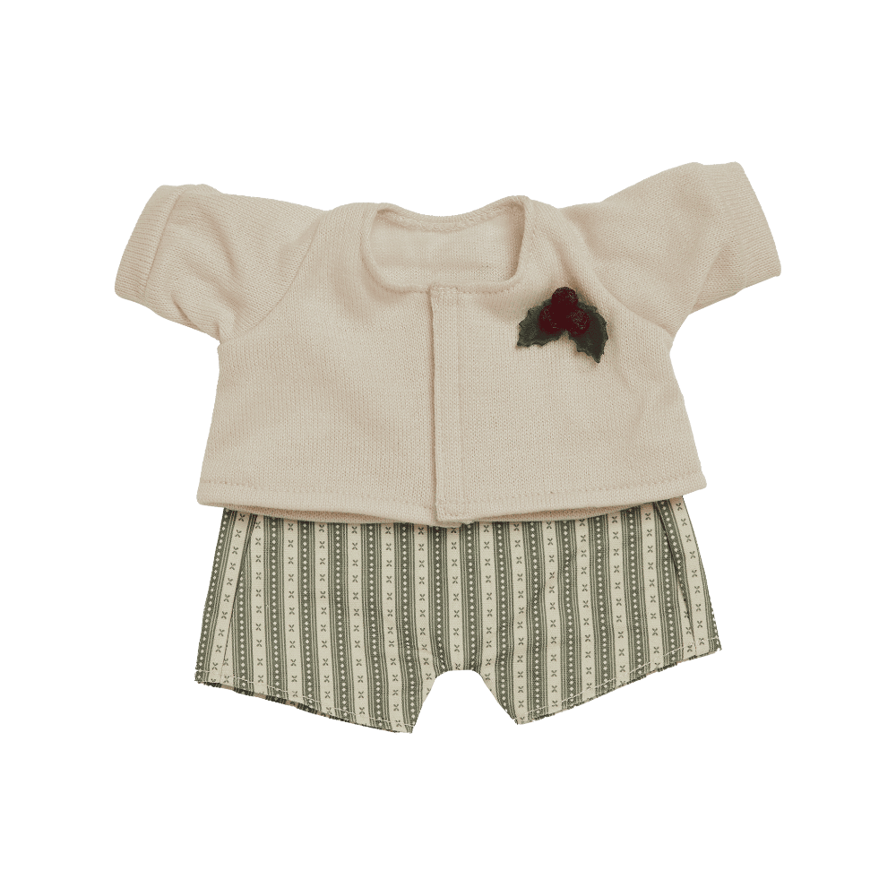 OLLIELLA DINKUM DOLLS CARDIGAN AND ROMPER HOLIDAY SET