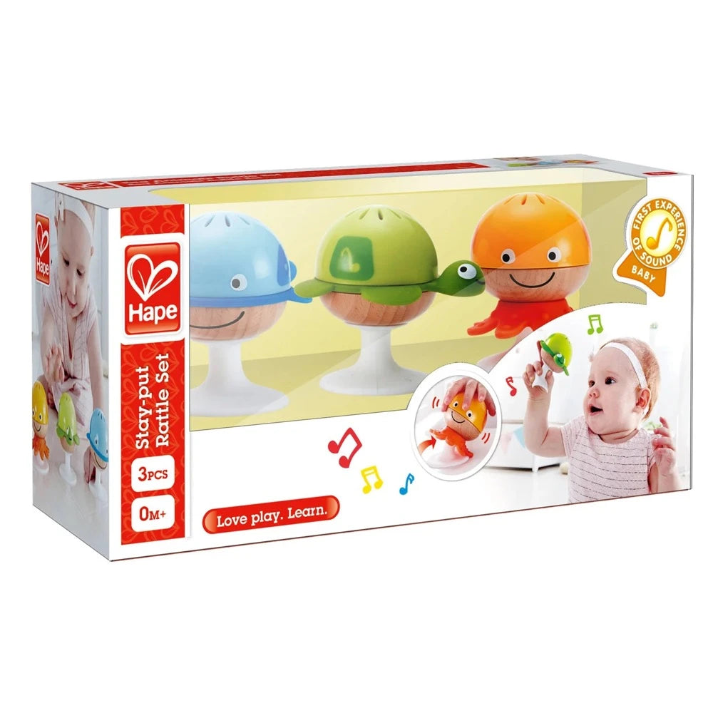 HAPE STAY PUT RATTLE SET 3PC