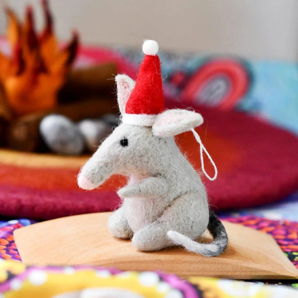 TARA TREASURES FELT BILBY CHRISTMAS ORNAMENT