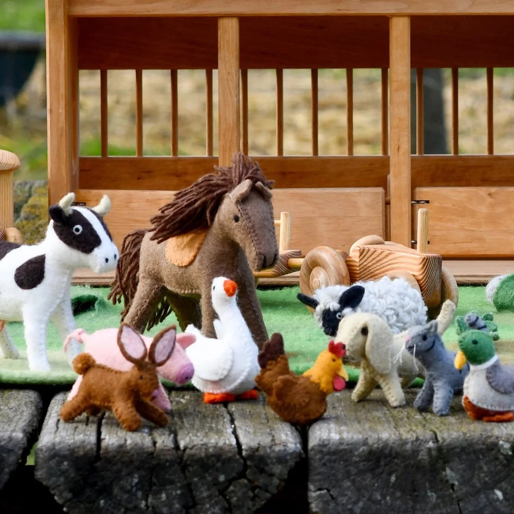 TARA TREASURES FELT FARM ANIMALS TOY SET OF 10