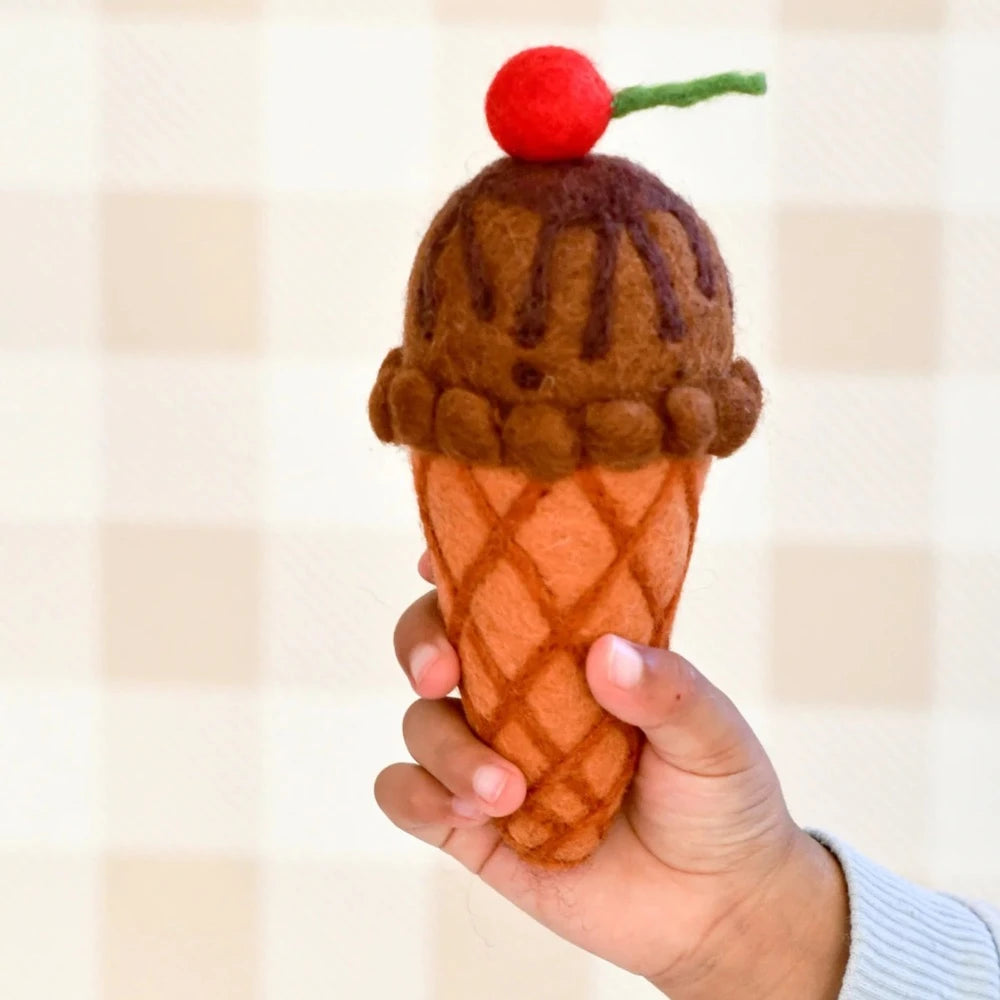 TARA TREASURES FELT DOUBLE CHOCOLATE ICECREAM WITH CHERRY