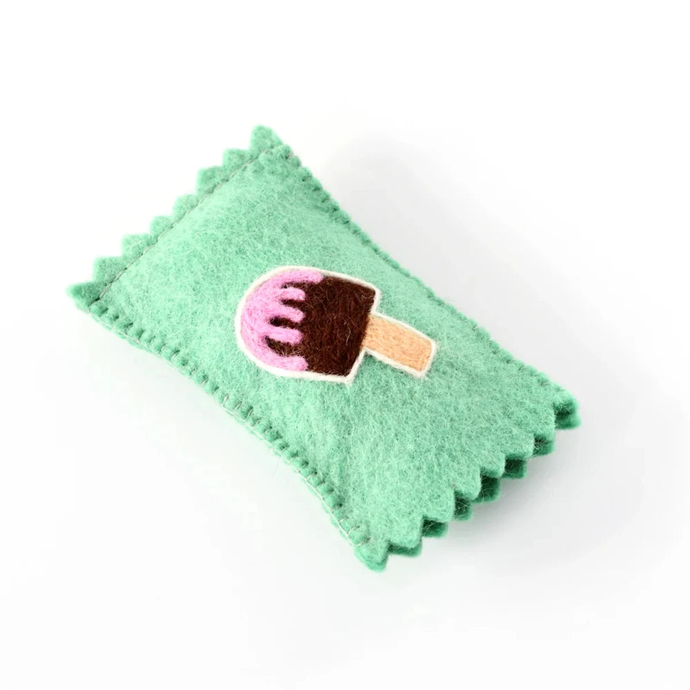 TARA TREASURES FELT CHOCOLATE ICE CREAM POPSICLE WITH WRAPPER