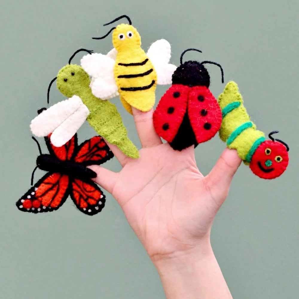 TARA TREASURES FELT FINGER PUPPET SET INSECT AND BUGS