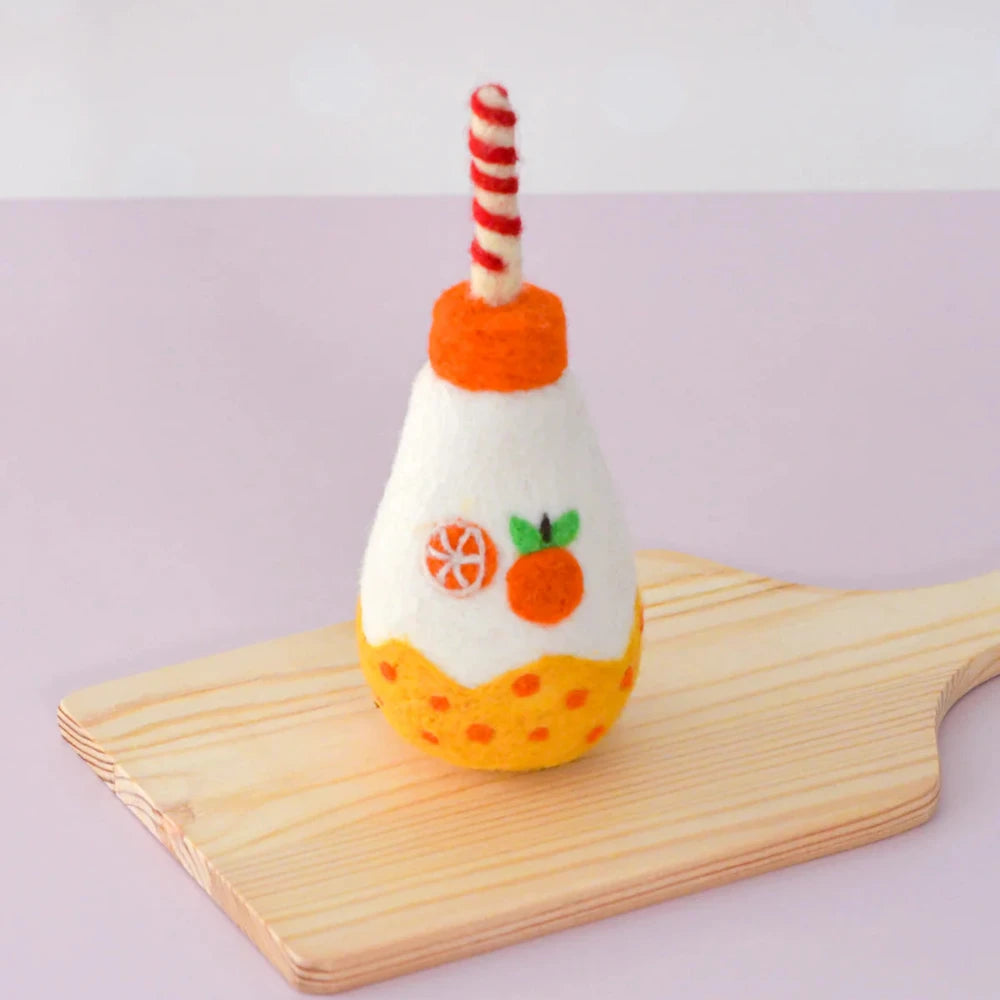 TARA TREASURES FELT SPARKLING ORANGE FRUIT JUICE BOTTLE