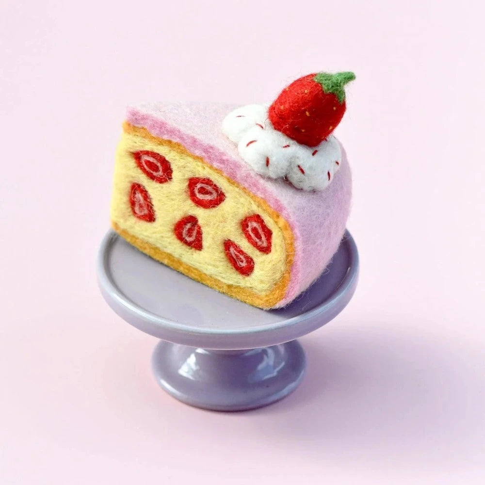 TARA TREASURES FELT STRAWBERRY TORTE CAKE SLICE