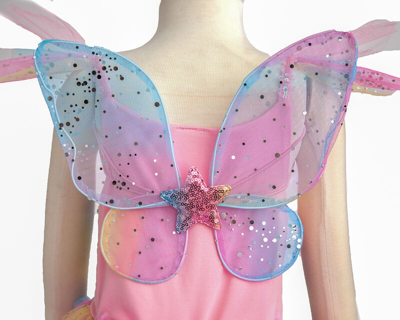 GREAT PRETENDER RAINBOW FAIRY DRESS WITH WINGS SIZE 7-8