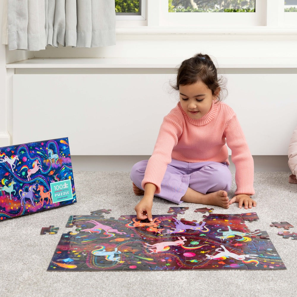 CROCODILE CREEK HOLOGRAPHIC PUZZLE UNICORN GALAXY 100 PIECE