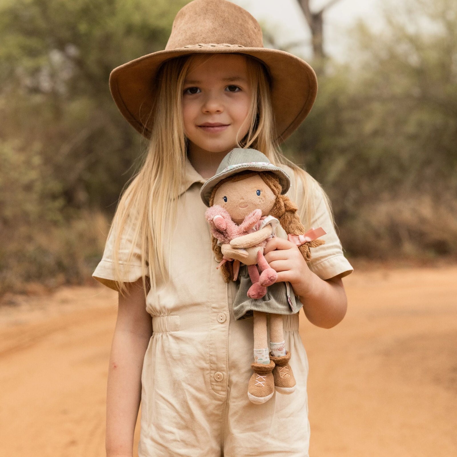 LITTLE DUTCH SAFARI FRIENDS RANGER ROSA WITH FLAMINGO CUDDLE DOLL