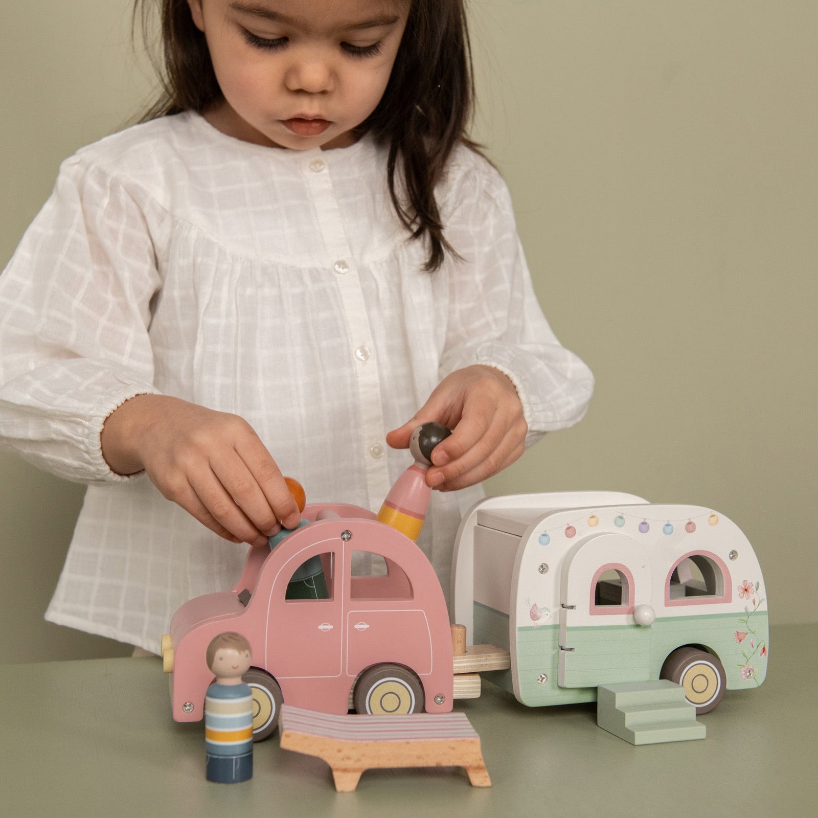 LITTLE DUTCH TOY CAR WITH CARAVAN