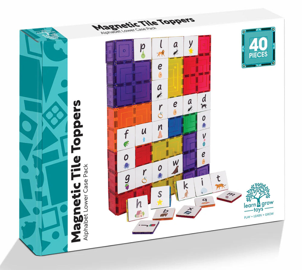 LEARN AND GROW MAGNETIC ALPHABET LOWER CASE TILE TOPPERS 40PC