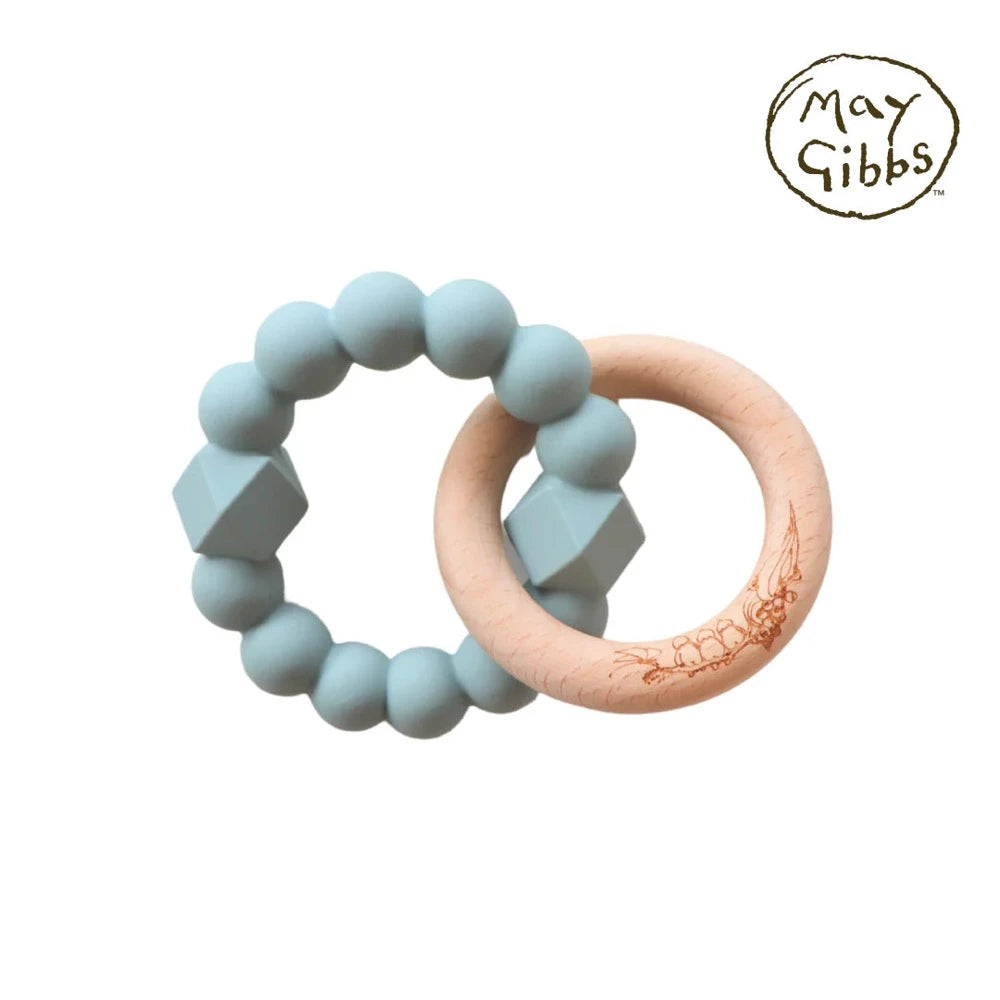 JELLYSTONE DESIGNS MAY GIBBS SILICONE MOON TEETHER SAGE
