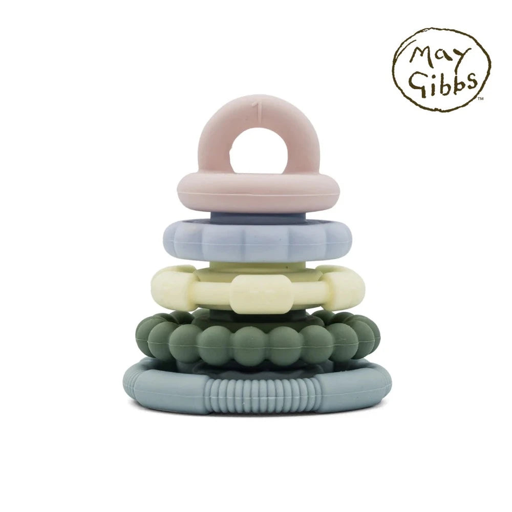 JELLYSTONE DESIGNS MAY GIBBS RAINBOW SILICONE STACKER AND TEETHING TOY