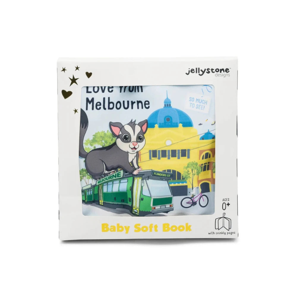 JELLYSTONE DESIGNS BABY SOFT BOOK LOVE FROM MELBOURNE