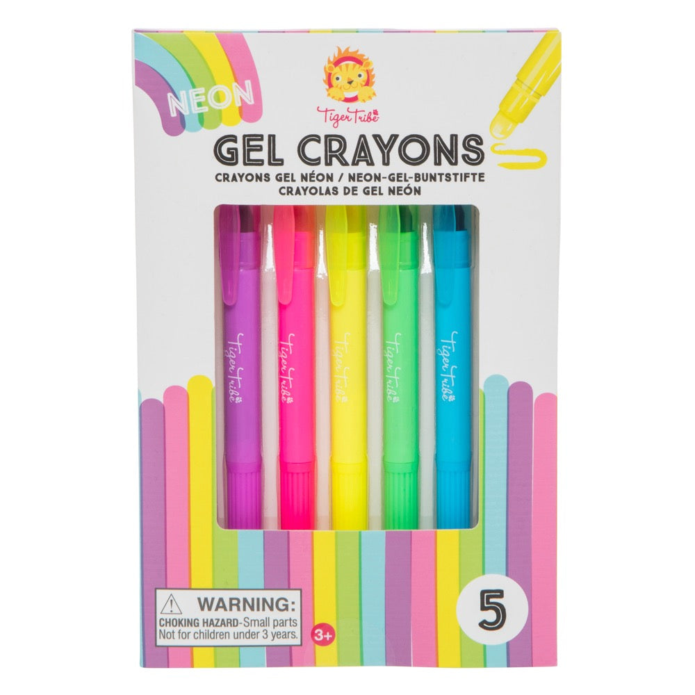 TIGER TRIBE NEON GEL CRAYONS 5 PACK