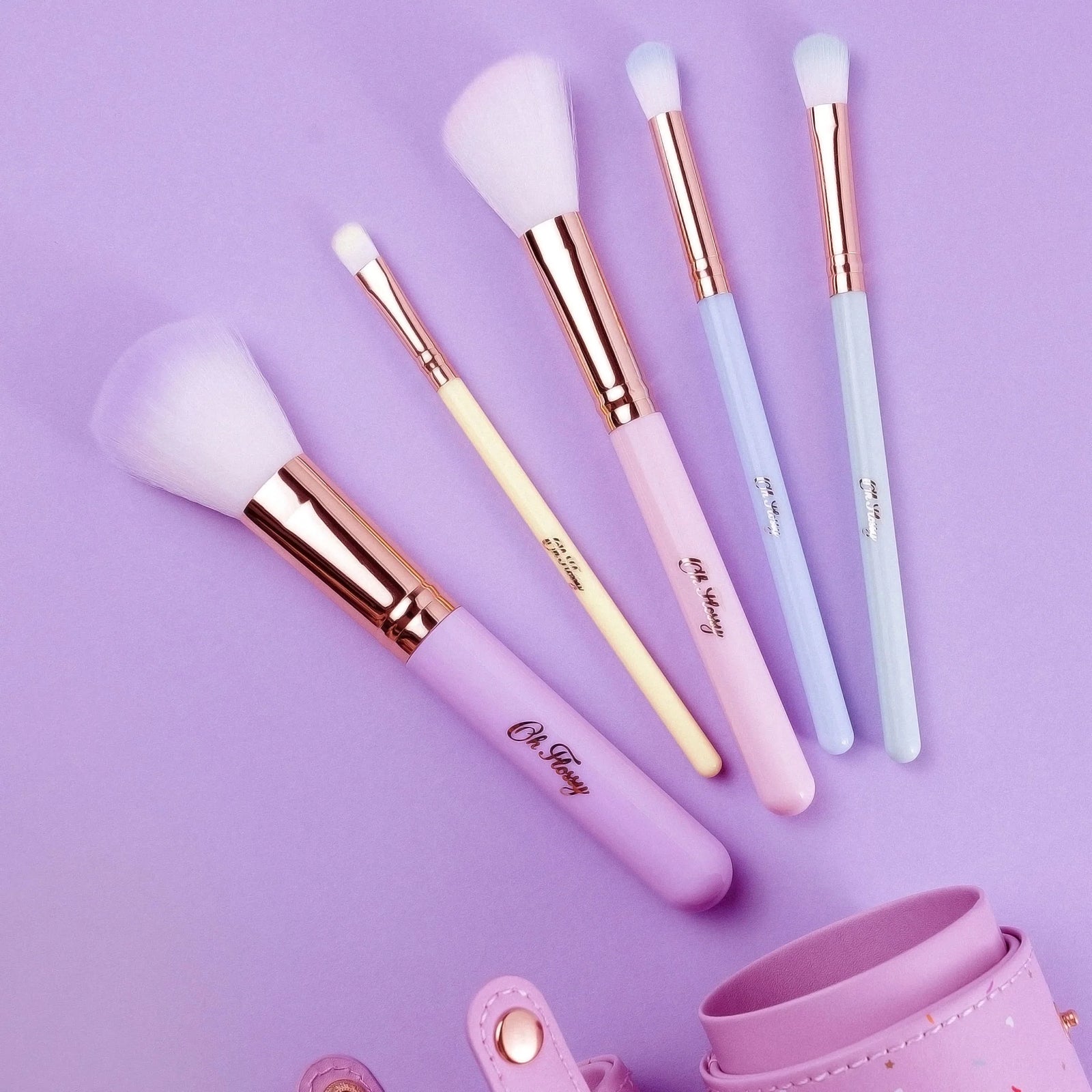 OH FLOSSY 5 PIECE RAINBOW MAKEUP BRUSH SET