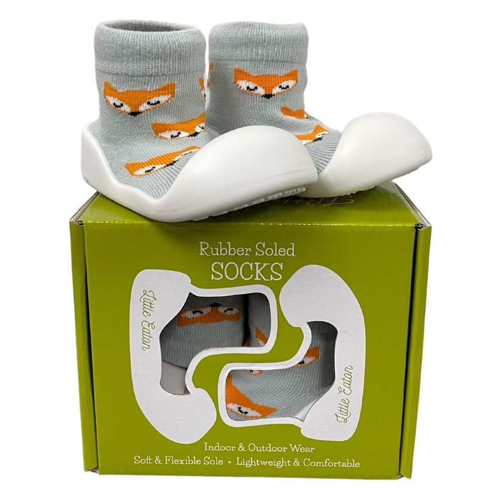 Little Eaton RUBBER SOLED SOCKS 12-18MTHS FOX