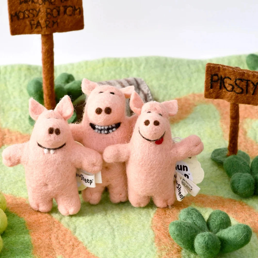 TARA TREASURES SHAUN THE SHEEP NAUGHTY PIG SET 3 PIGS