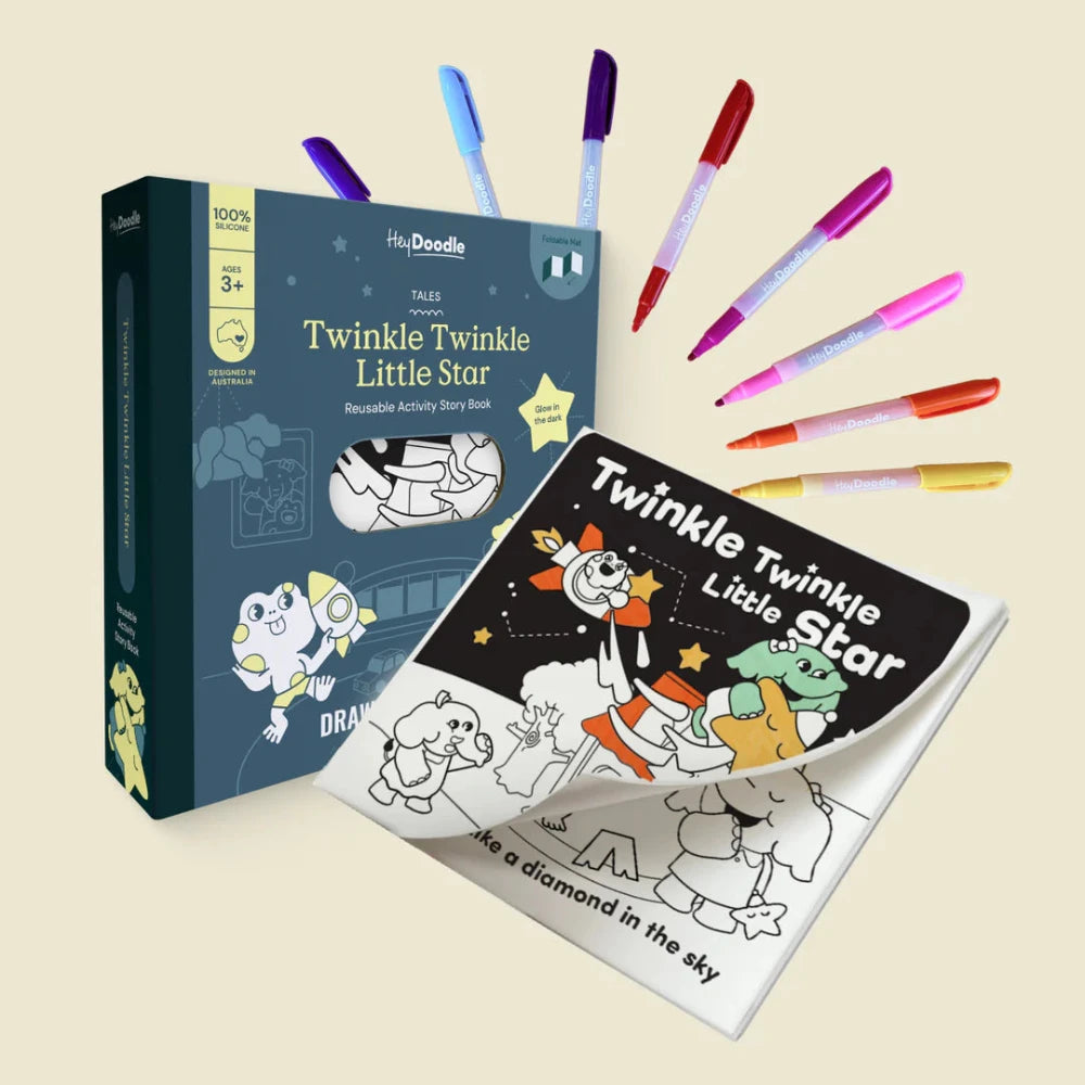 HEY DOODLE TWINKLE TWINKLE TALES REUSABLE COLOURING BOOK