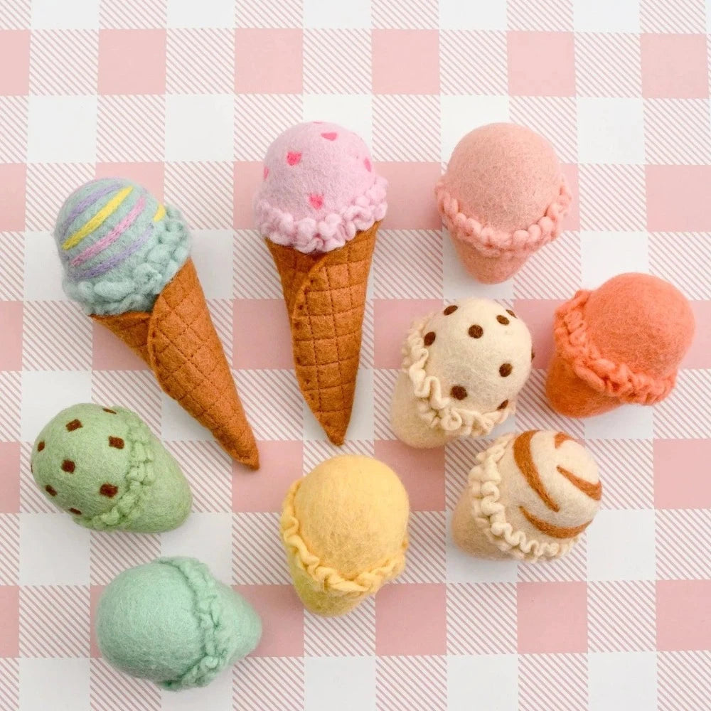 TARA TREASURES FELT ICE CREAM SET 11 PIECE