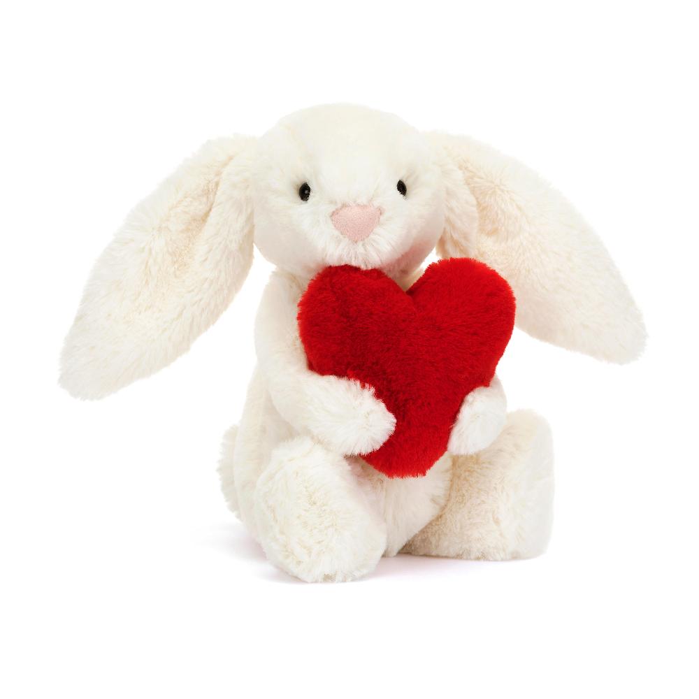 JELLYCAT BASHFUL RED LOVE HEART BUNNY SMALL