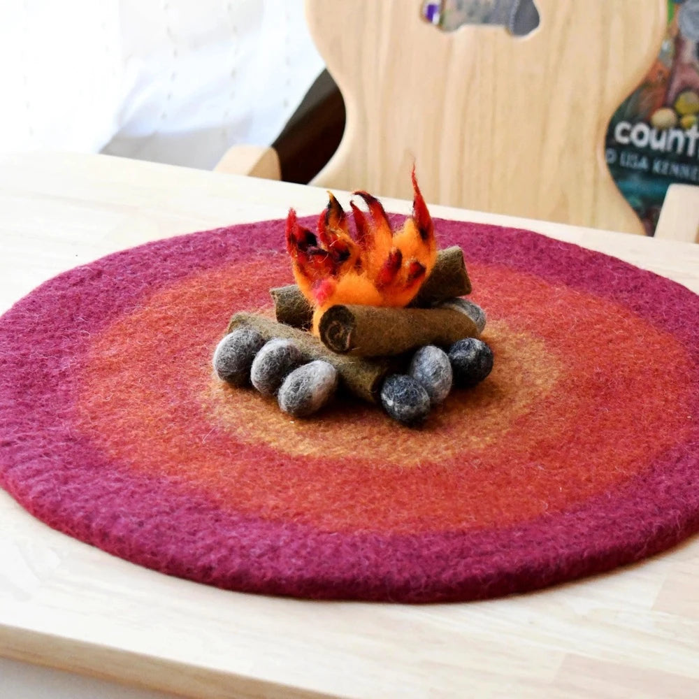 TARA TREASURES FELT CAMPFIRE PLAY MAT PLAYSCAPE