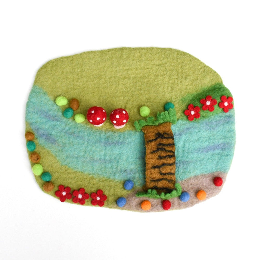 TARA TREASURES FELT PLAYSCAPE SMALL FAIRY RIVER AND BRIDGE