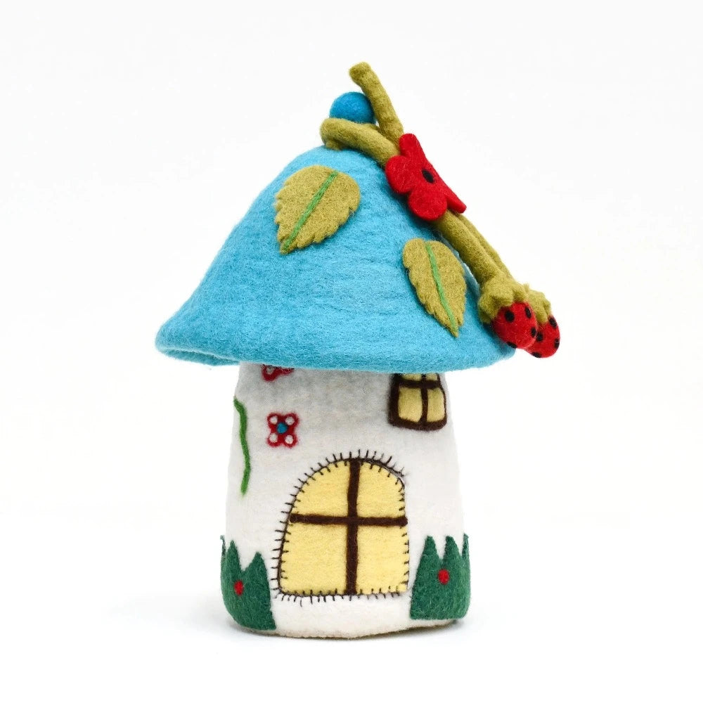 TARA TREASURES FELT FAIRIES AND GNOMES HOUSE BLUE